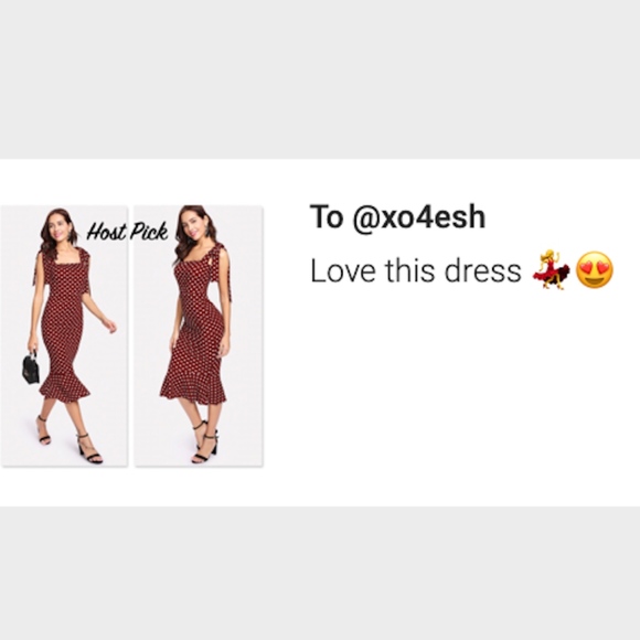 Polka Dot Mermaid Midi Dress Tie Straps Burgundy - Picture 8 of 8